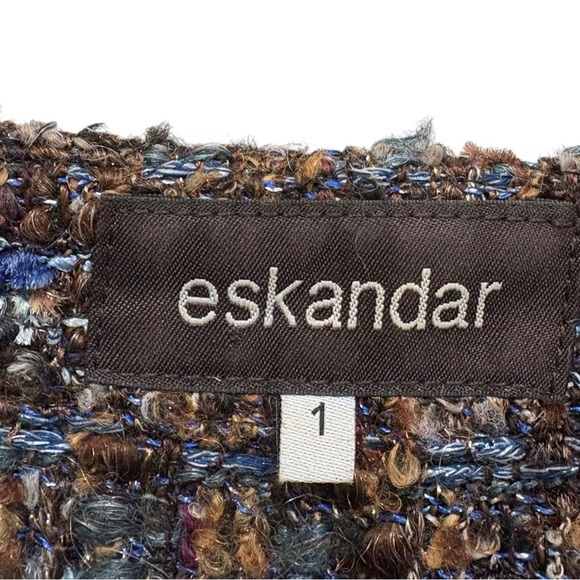 Eskander Tweed Wool Blend Oversized Open Front Cardigan Size 1 US 12 - Picture 9 of 14